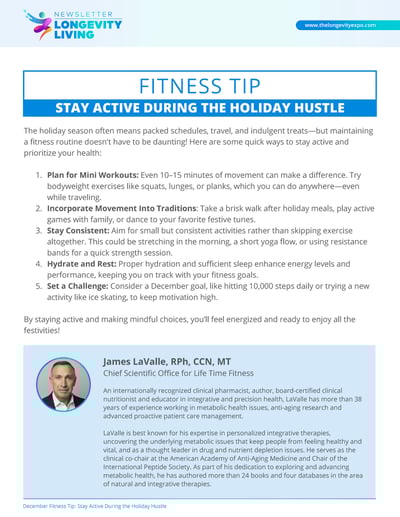 December Fitness Tip: Stay Active During the Holiday Hustle
