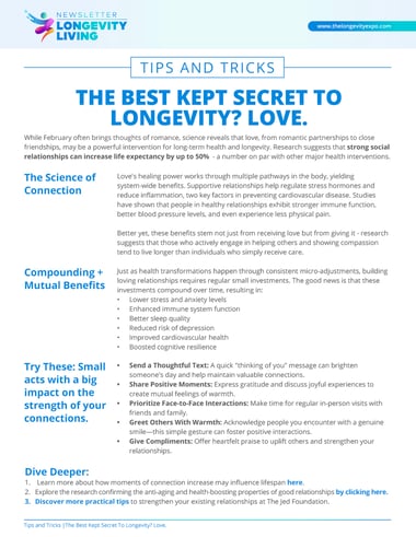 The Best Kept Secret To Longevity? Love.